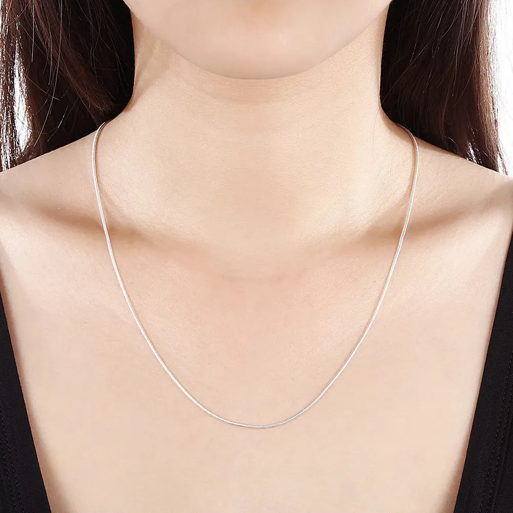 10-Piece Lot 925 Sterling Silver 1MM Snake Chain Necklace For Women/Men 16-30inches Fashion Party Wedding Birthday Jewelry Gifts