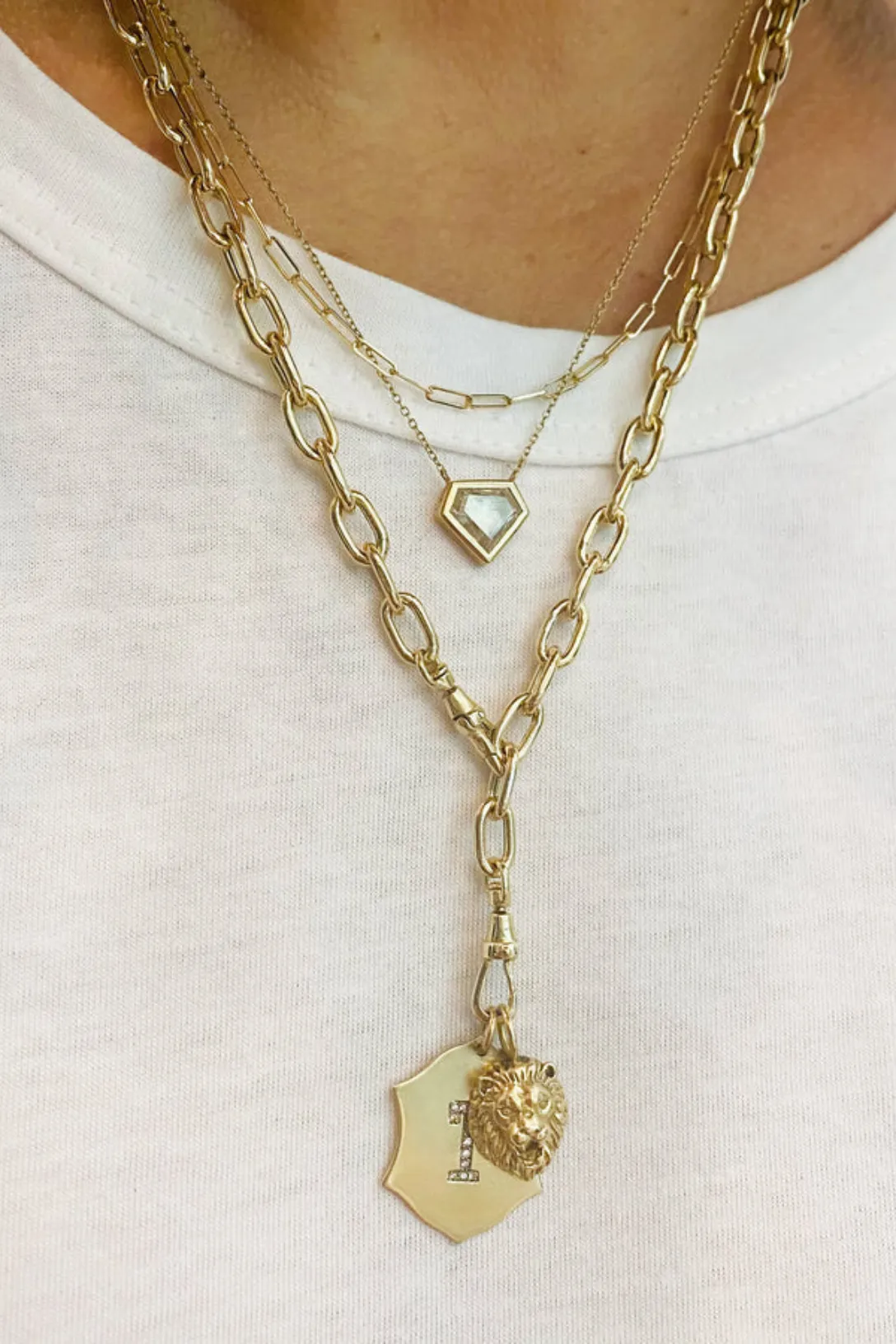 14k Extra Large Square Oval Link Chain Necklace with Swivel Clasps