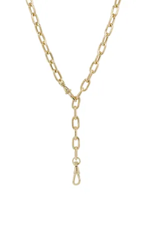 14k Extra Large Square Oval Link Chain Necklace with Swivel Clasps