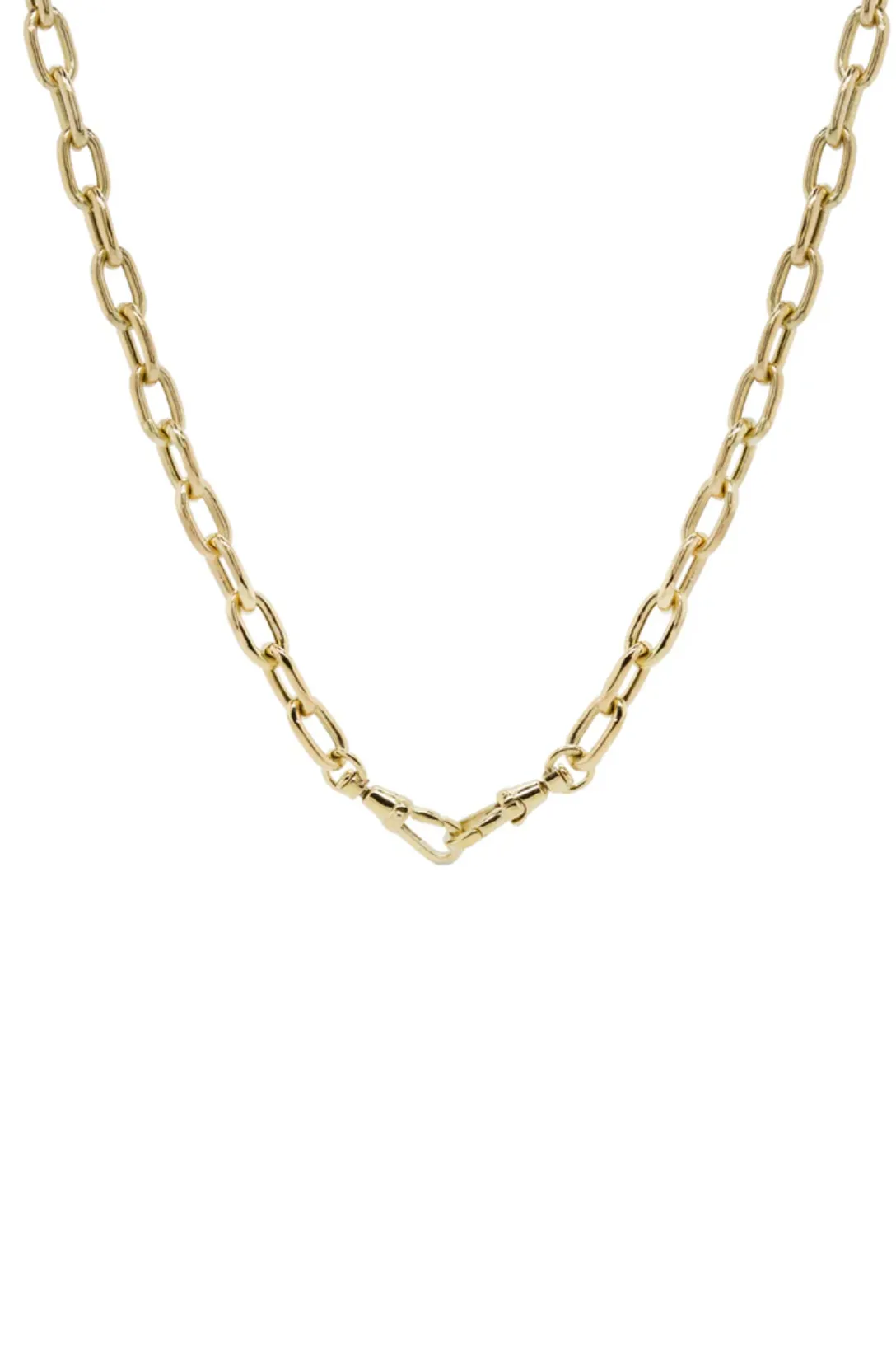 14k Extra Large Square Oval Link Chain Necklace with Swivel Clasps