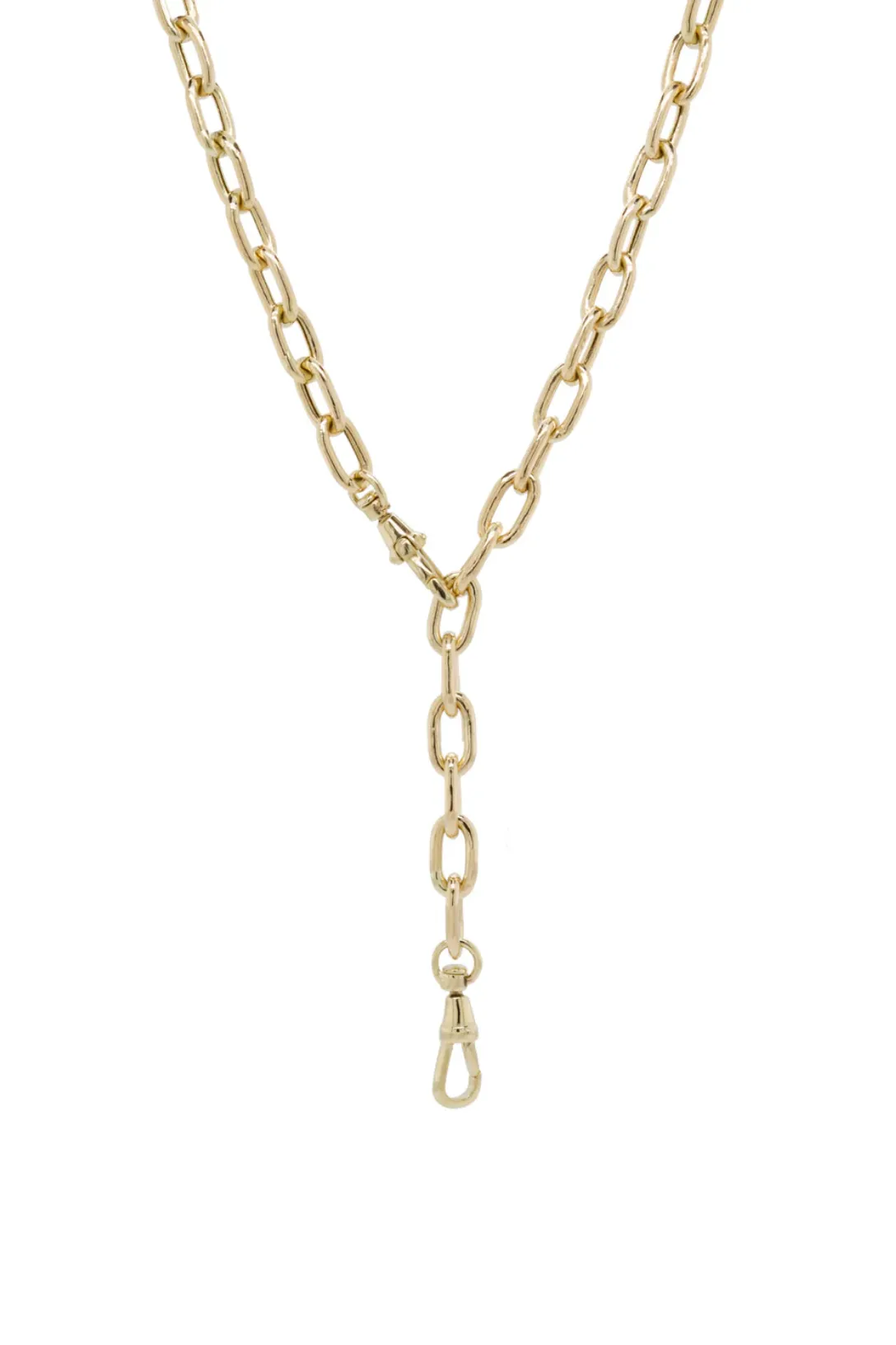 14k Extra Large Square Oval Link Chain Necklace with Swivel Clasps