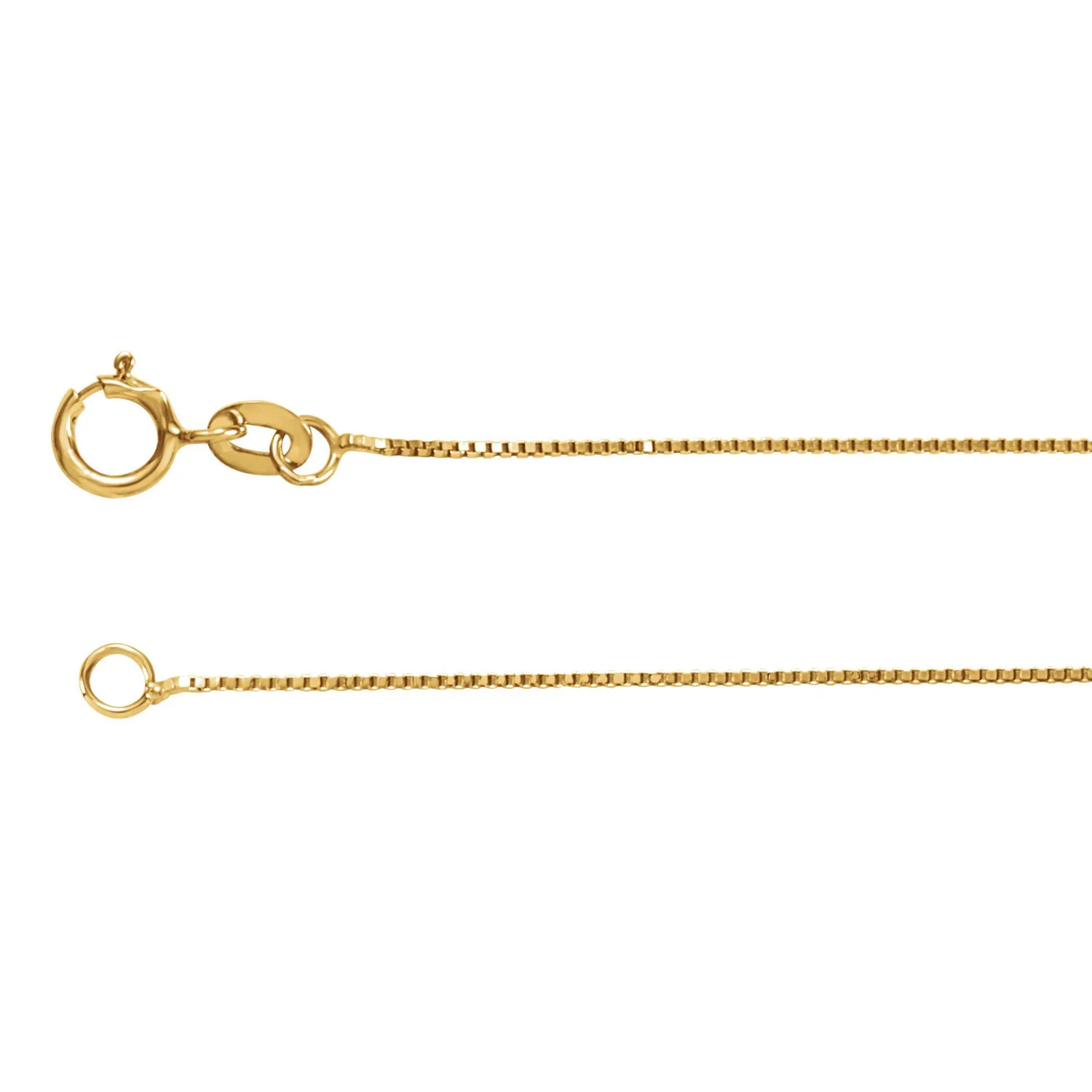 14K or Sterling Silver Box Chain 1mm