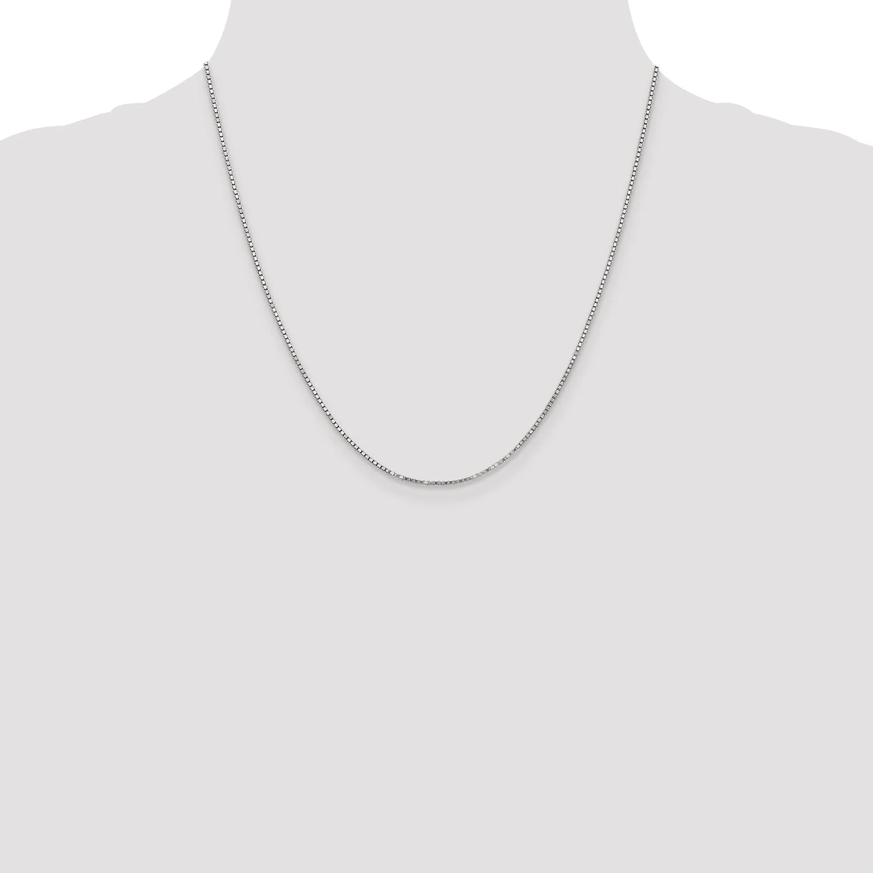 14K White Gold 1.3 mm Box Chain