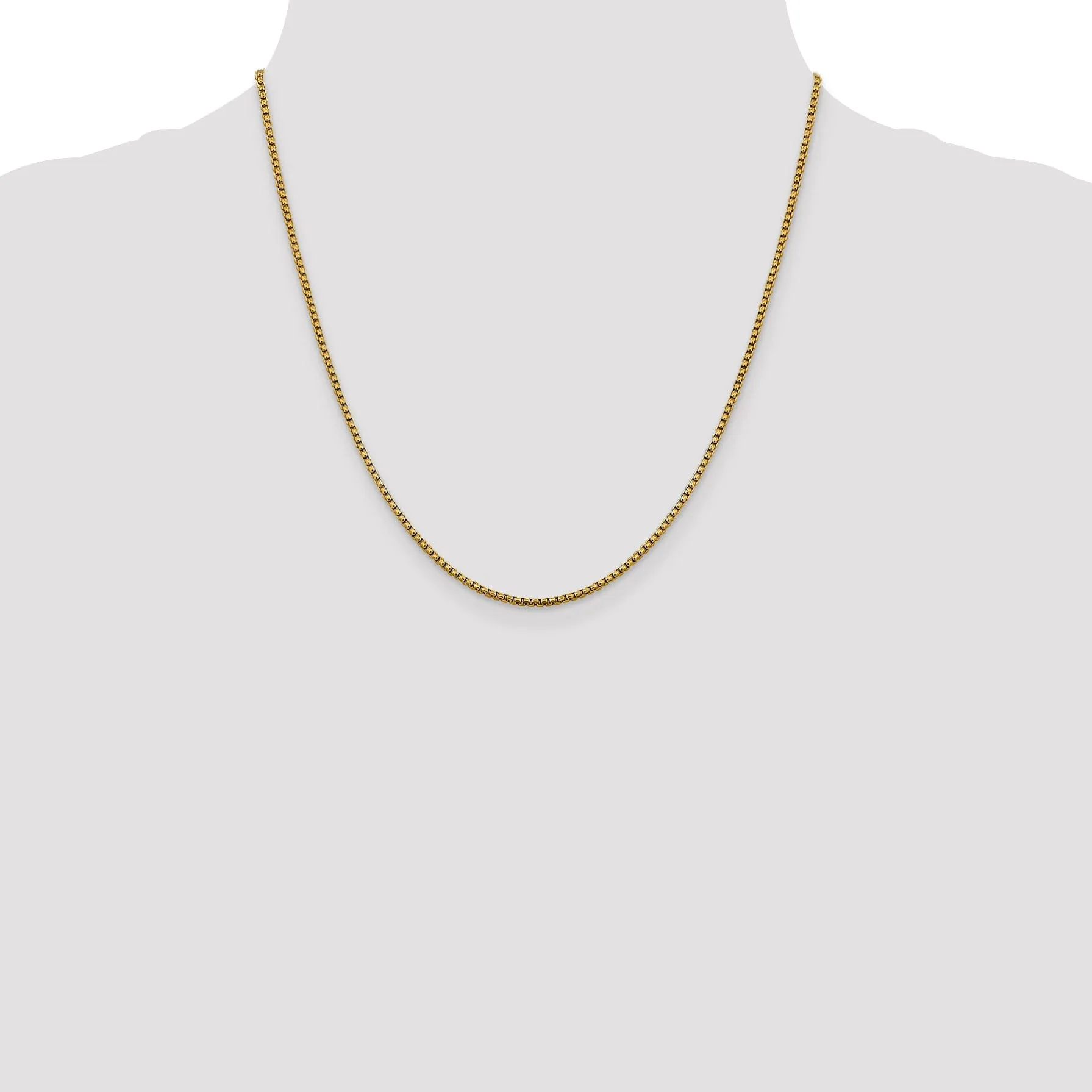 14k Yellow Gold 1.85 mm D.C Round Box Chain
