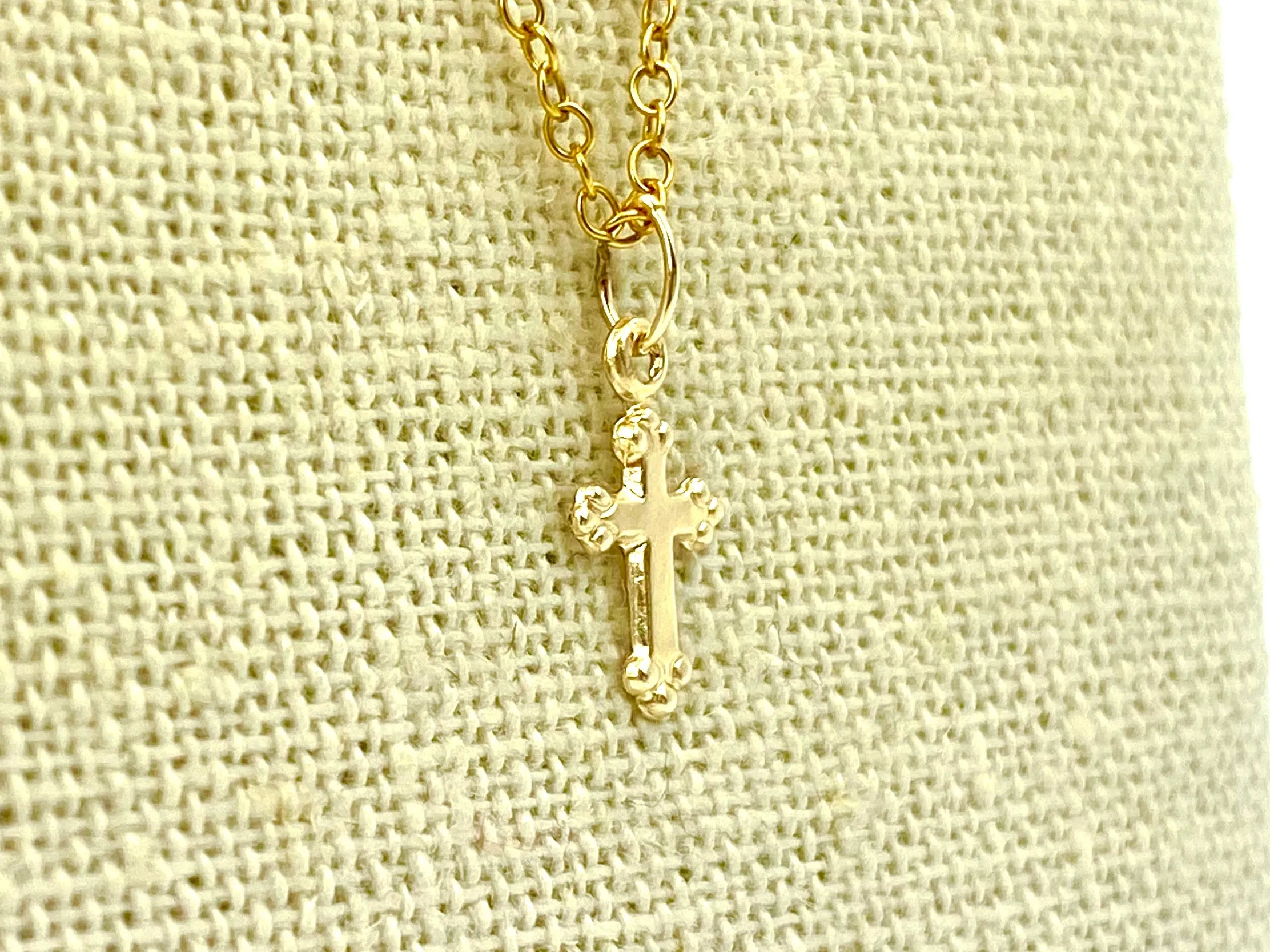 14KGF Cross Charm , Sku2351-C