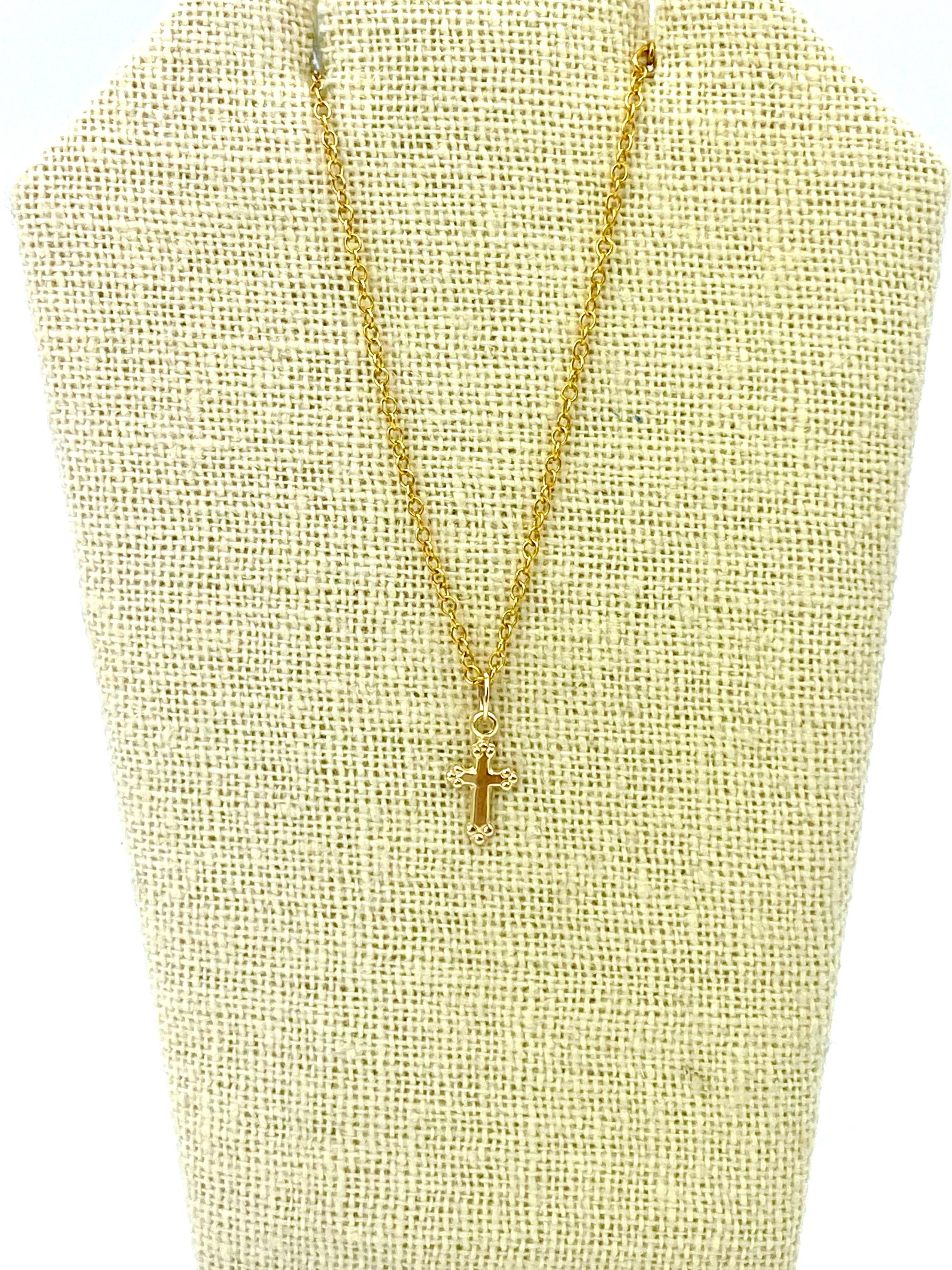 14KGF Cross Charm , Sku2351-C