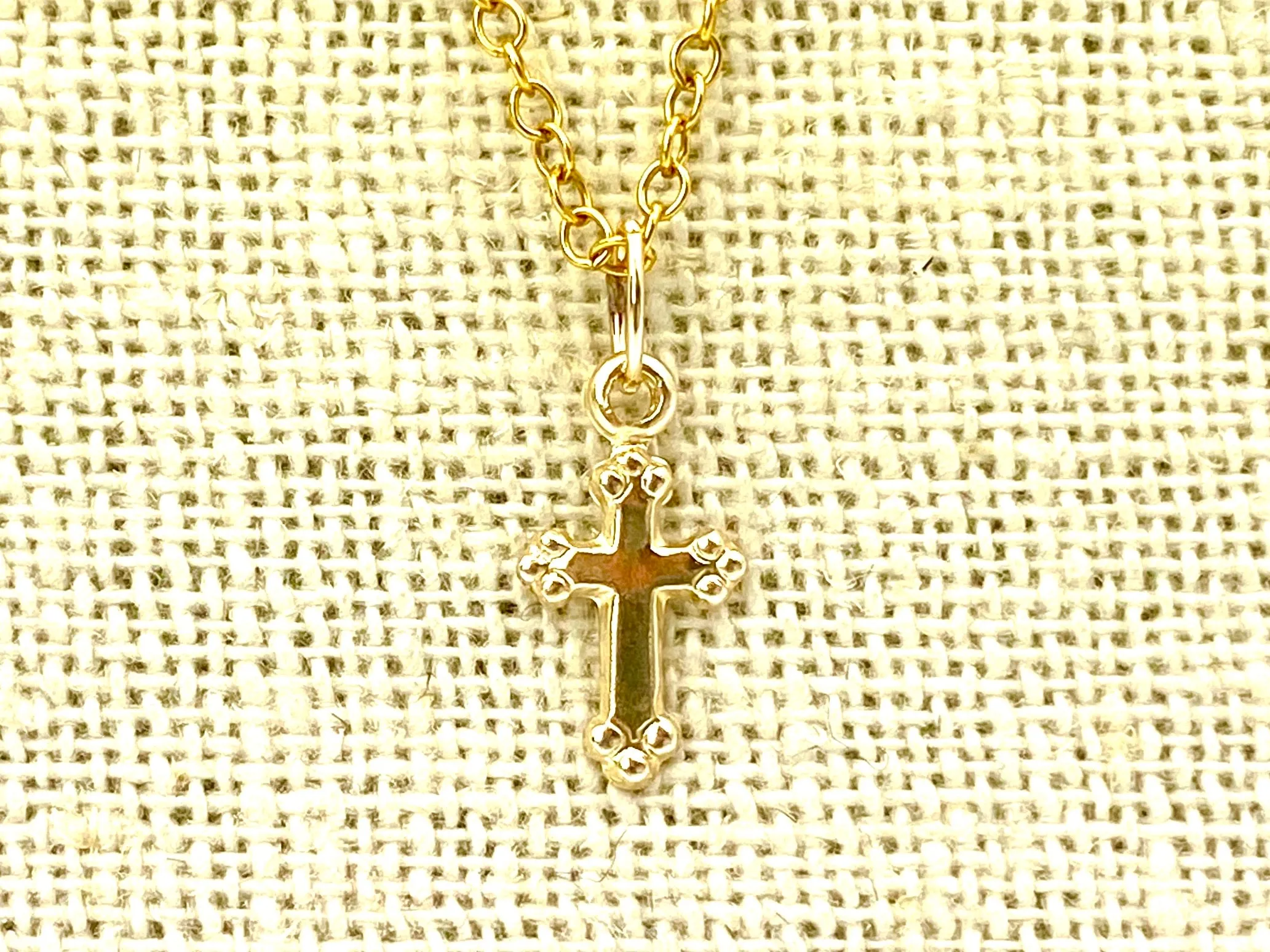14KGF Cross Charm , Sku2351-C