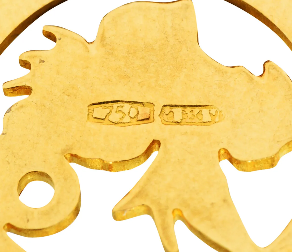 1970's Italian 18 Karat Yellow Gold Scorpio Zodiac Charm