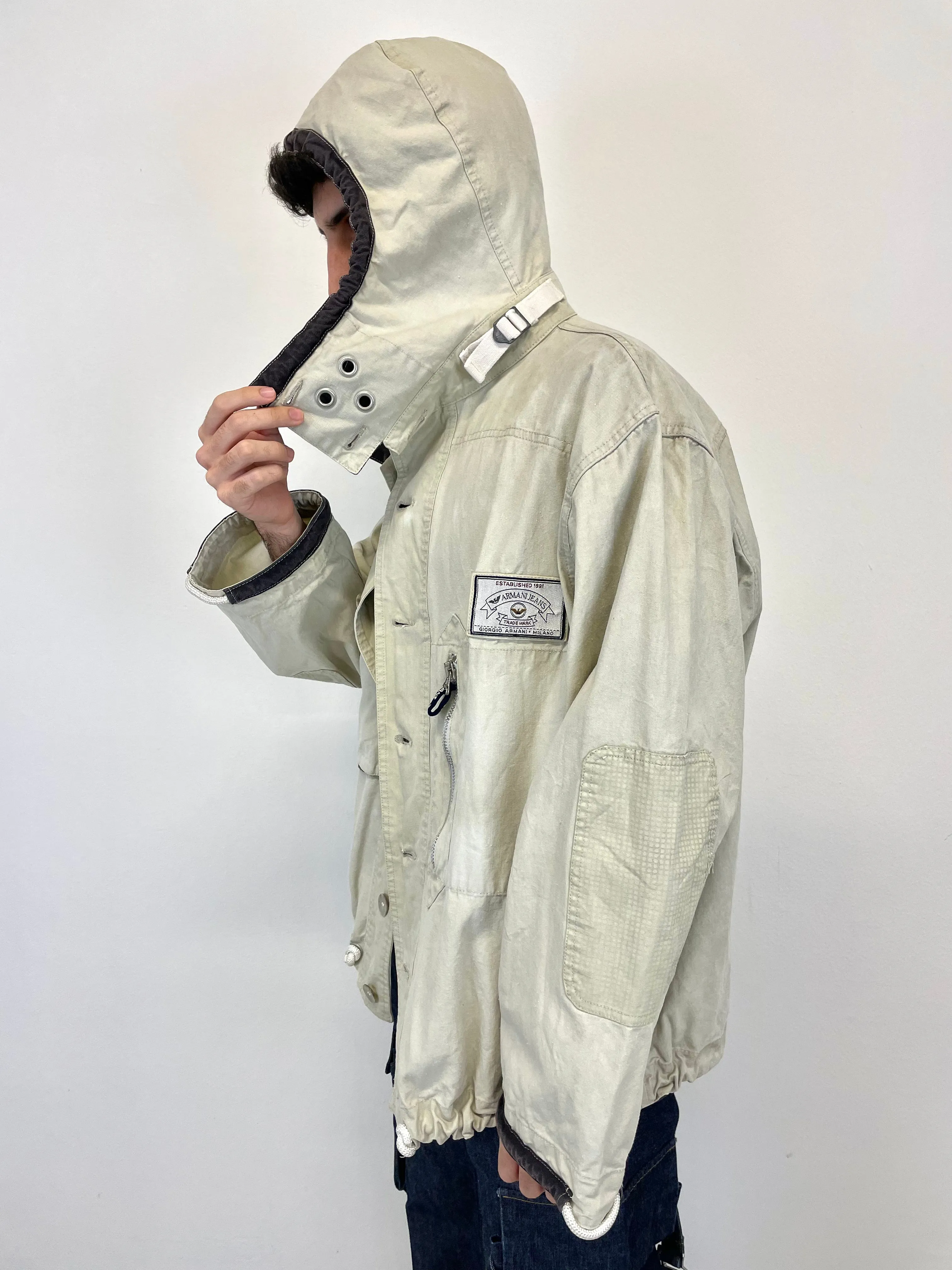 1990s Armani masked military jacket
