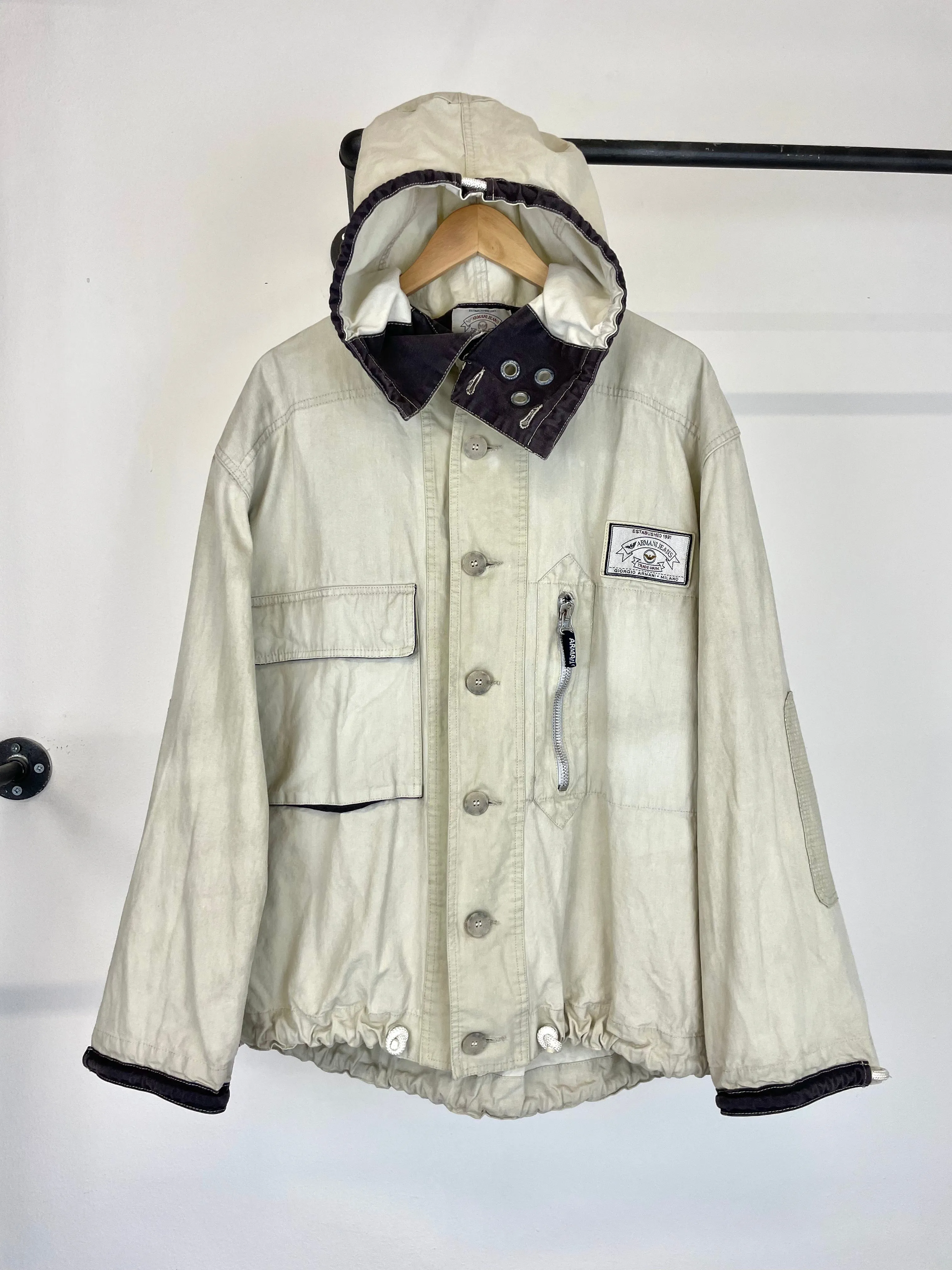 1990s Armani masked military jacket