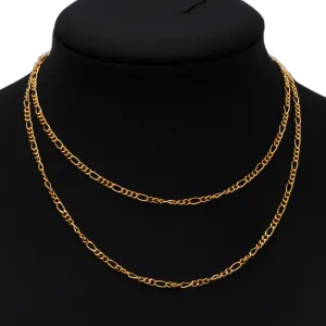 24" 6*2.5mm Jewelry Twisted Necklace Chain,18k Glod Figaro Chains Jewelry supplies For pendant,sold 20pcs/lot