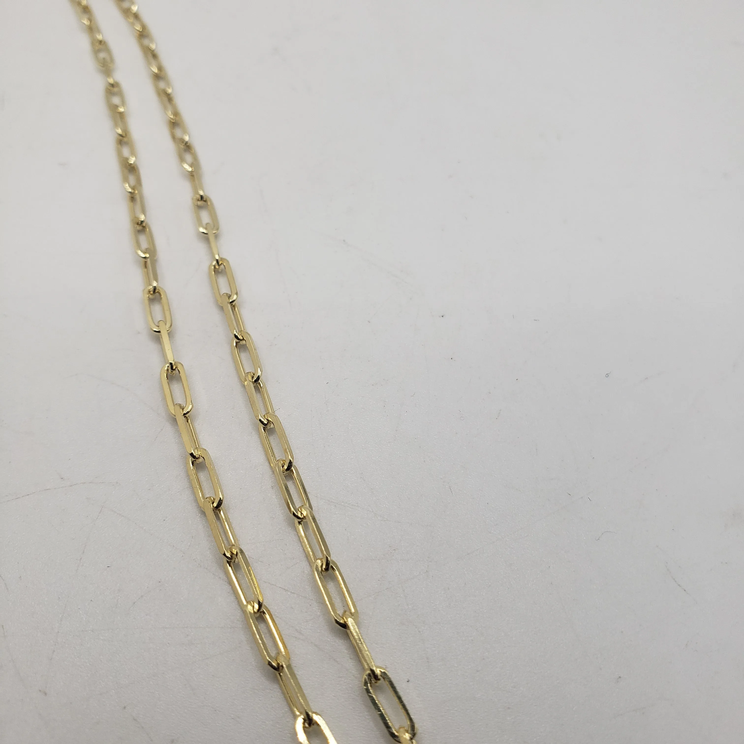 30in Gold Vermeil Paperclip Chain Diamond Cut