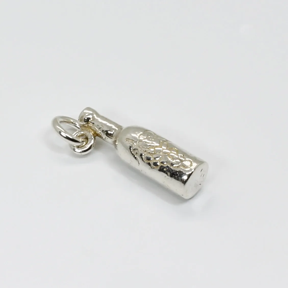 925 Sterling Silver Three Dimensional Wine Bottle Charm