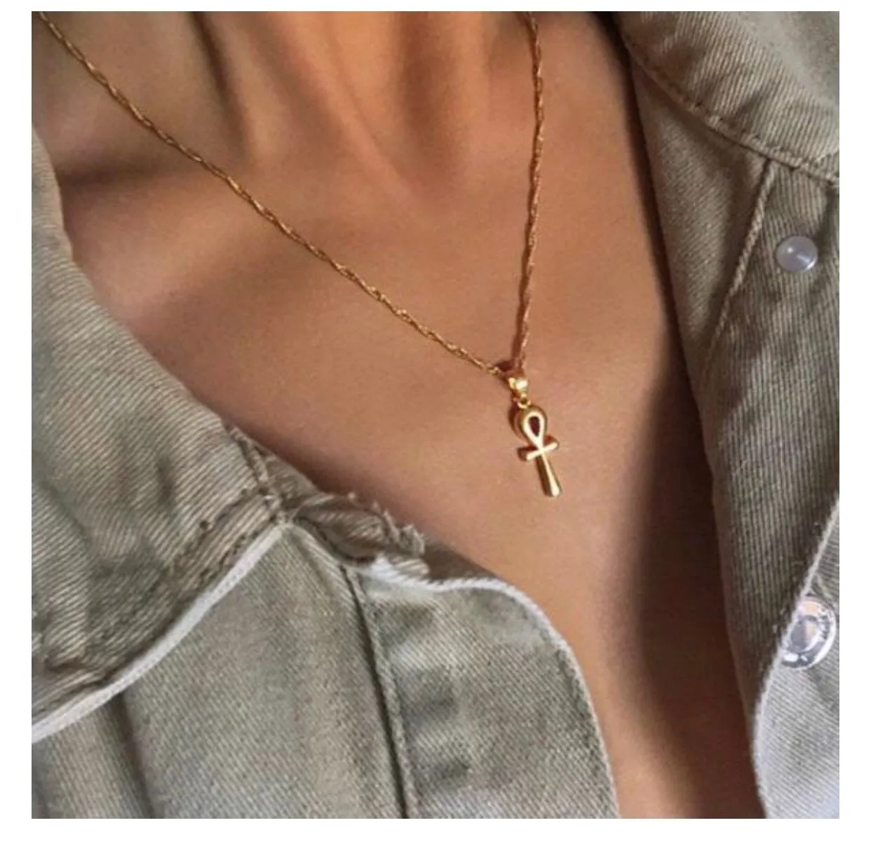 ANKH NECKLACE and Nefertiti necklace set ,anhk necklace , Nefertiti necklace ,mini anhk , women anhk, men anhk, men Nefertiti necklace ,anhk