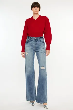 Annalise Bootcut Jeans - High Waist, Distressed Style