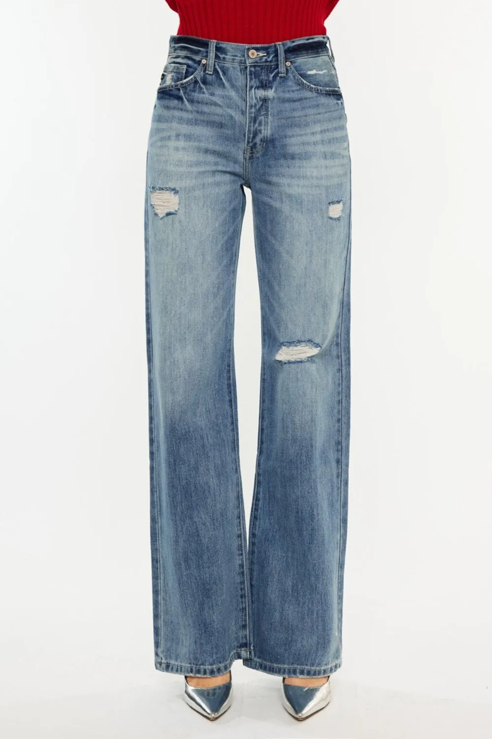 Annalise Bootcut Jeans - High Waist, Distressed Style