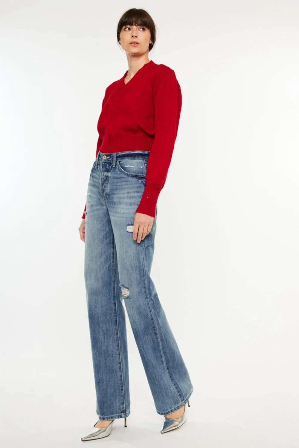Annalise Bootcut Jeans - High Waist, Distressed Style