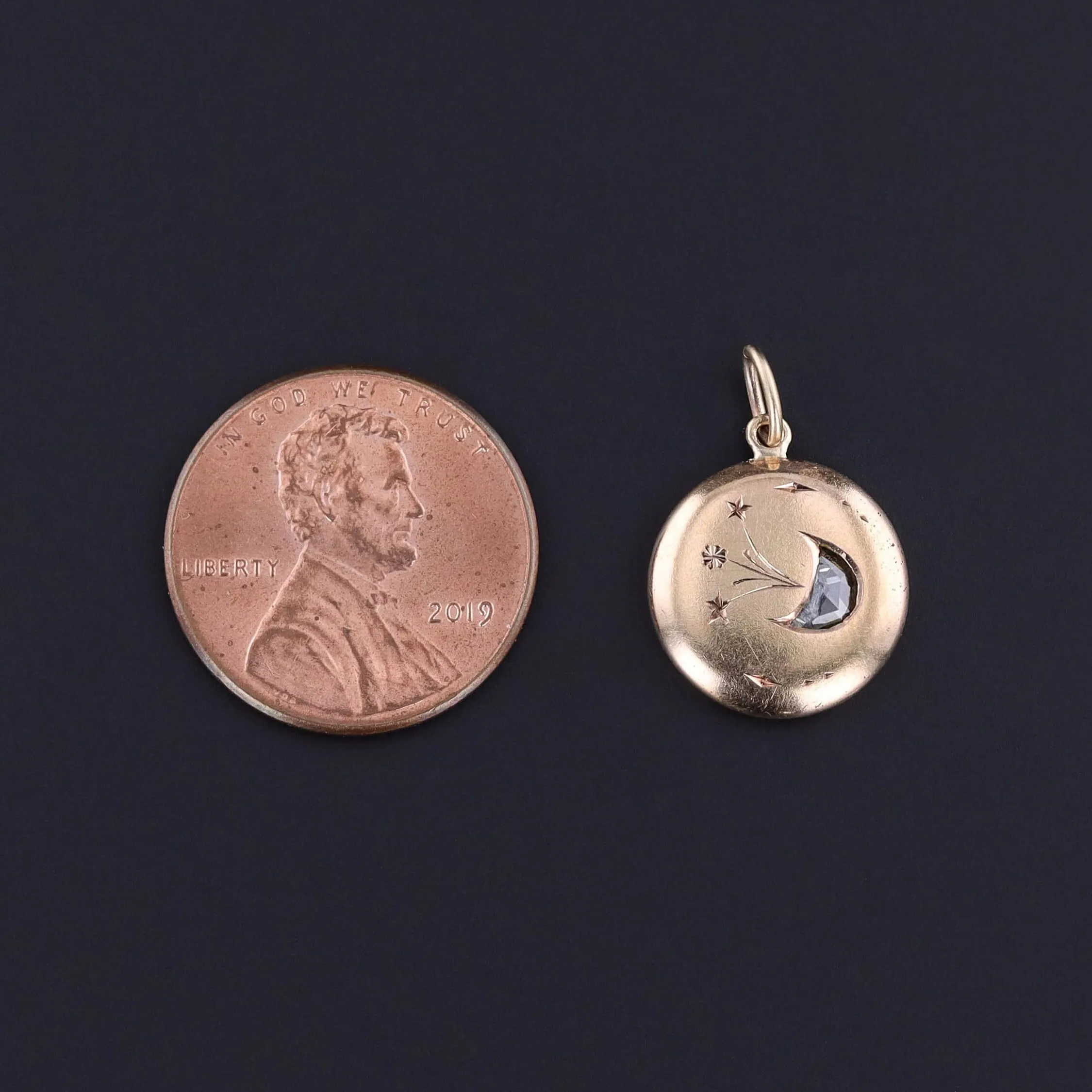 Antique Comet or Shooting Star Charm of 10k Gold