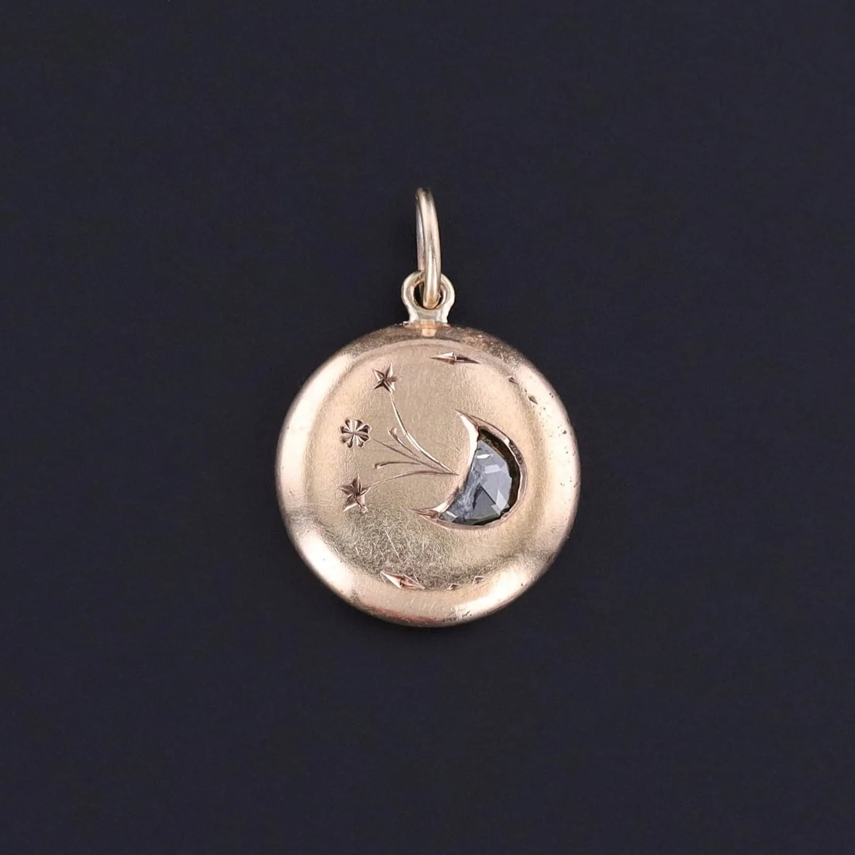 Antique Comet or Shooting Star Charm of 10k Gold