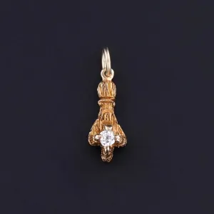Antique Diamond Talon Charm of 14k Gold