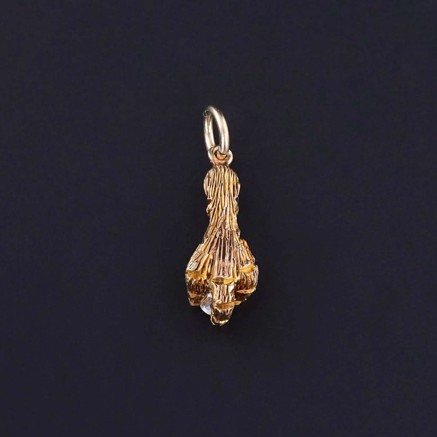 Antique Diamond Talon Charm of 14k Gold