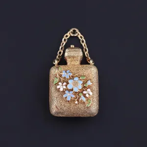 Antique Enamel Perfume Charm of 14k Gold