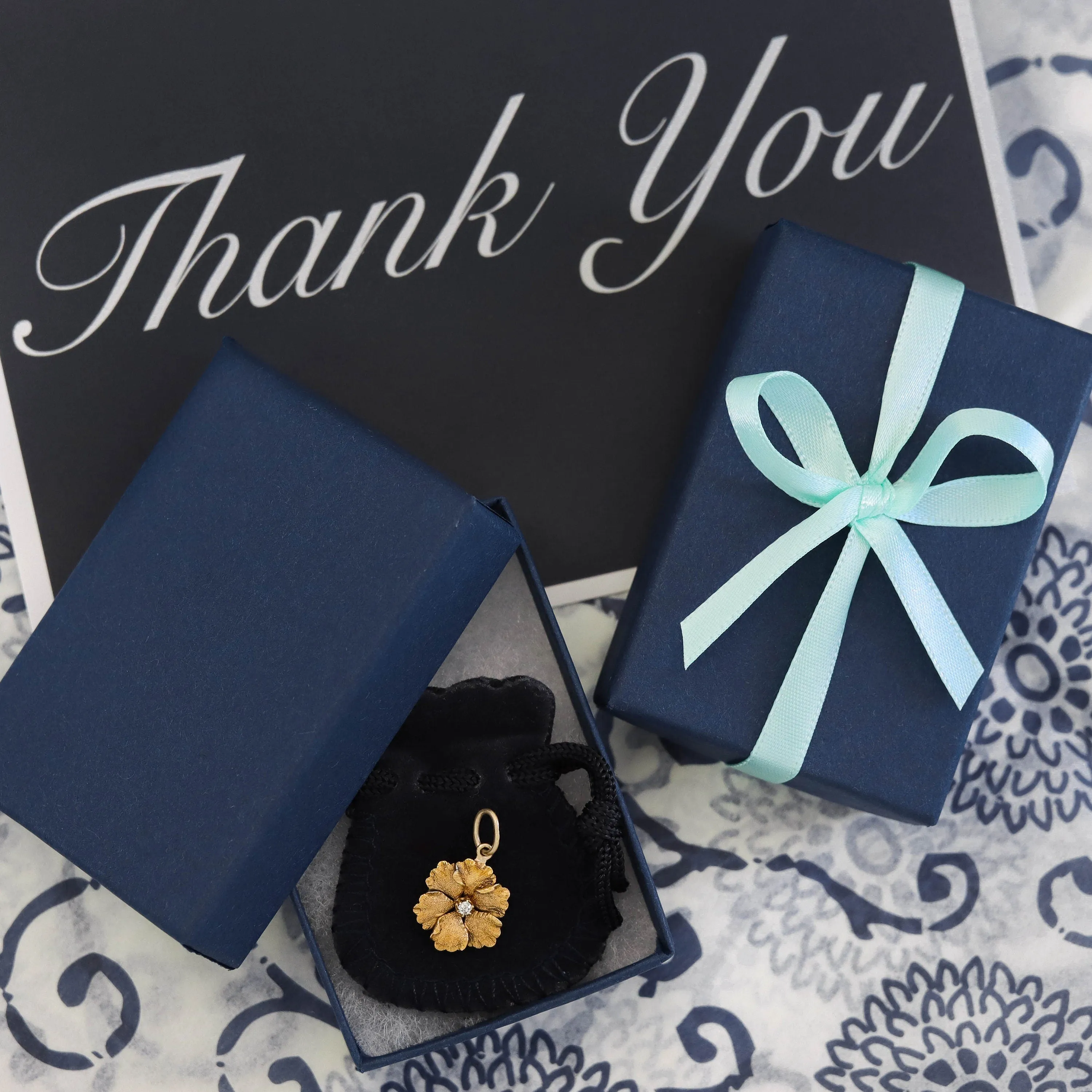 Antique Turquoise Charm of 14k Gold