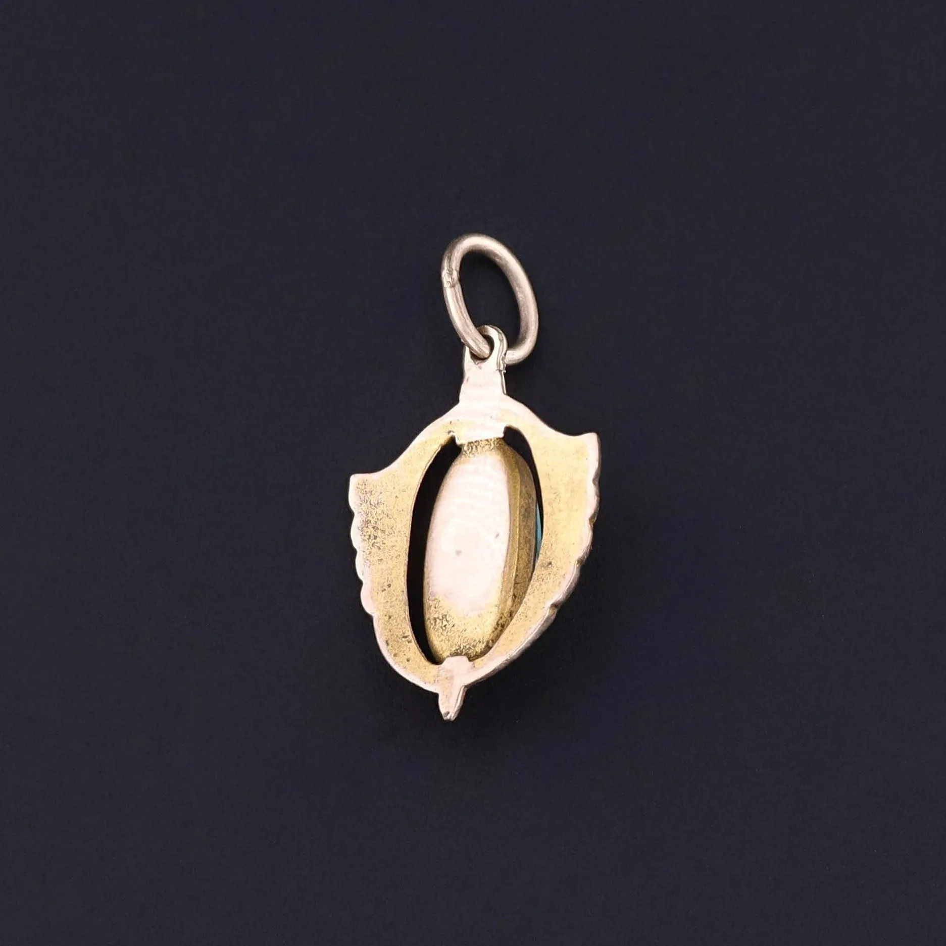 Antique Turquoise Charm of 14k Gold