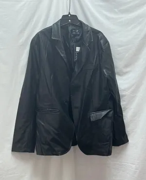 AOWOFS black Faux Leather Jacket -- L