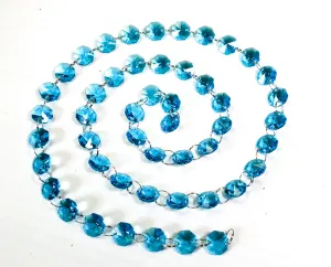 Aquamarine Meter Chandelier Crystals Garland - Ring Connectors