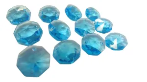 Aquamarine 14mm Octagon Beads Chandelier Crystals 2 Holes