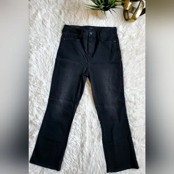 Banana Republic Black High-Rise Cropped Y2k Bootcut Jean Size 30/10 TALL RT$100