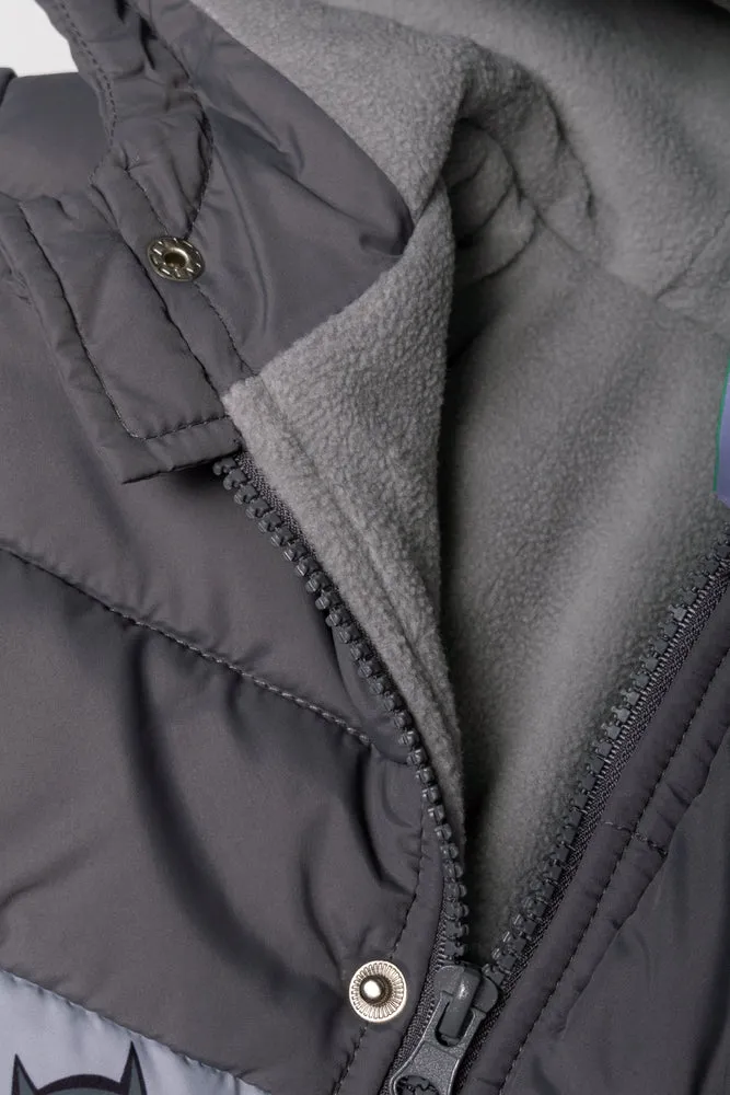 Batman Puffer Parka Jacket Grey