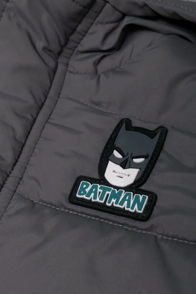 Batman Puffer Parka Jacket Grey