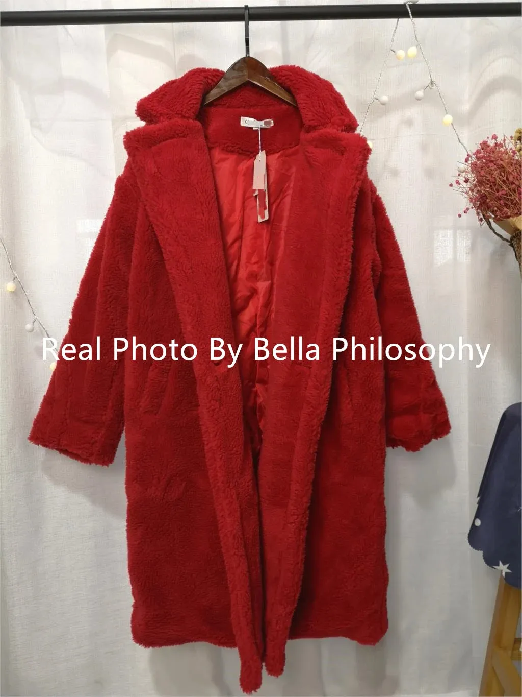 Bella Philosophy Women Winter Faux Fur Warm Long Coat Long Sleeve Female Thick Teddy Bear Coat Casual Loose Oversize Outwears