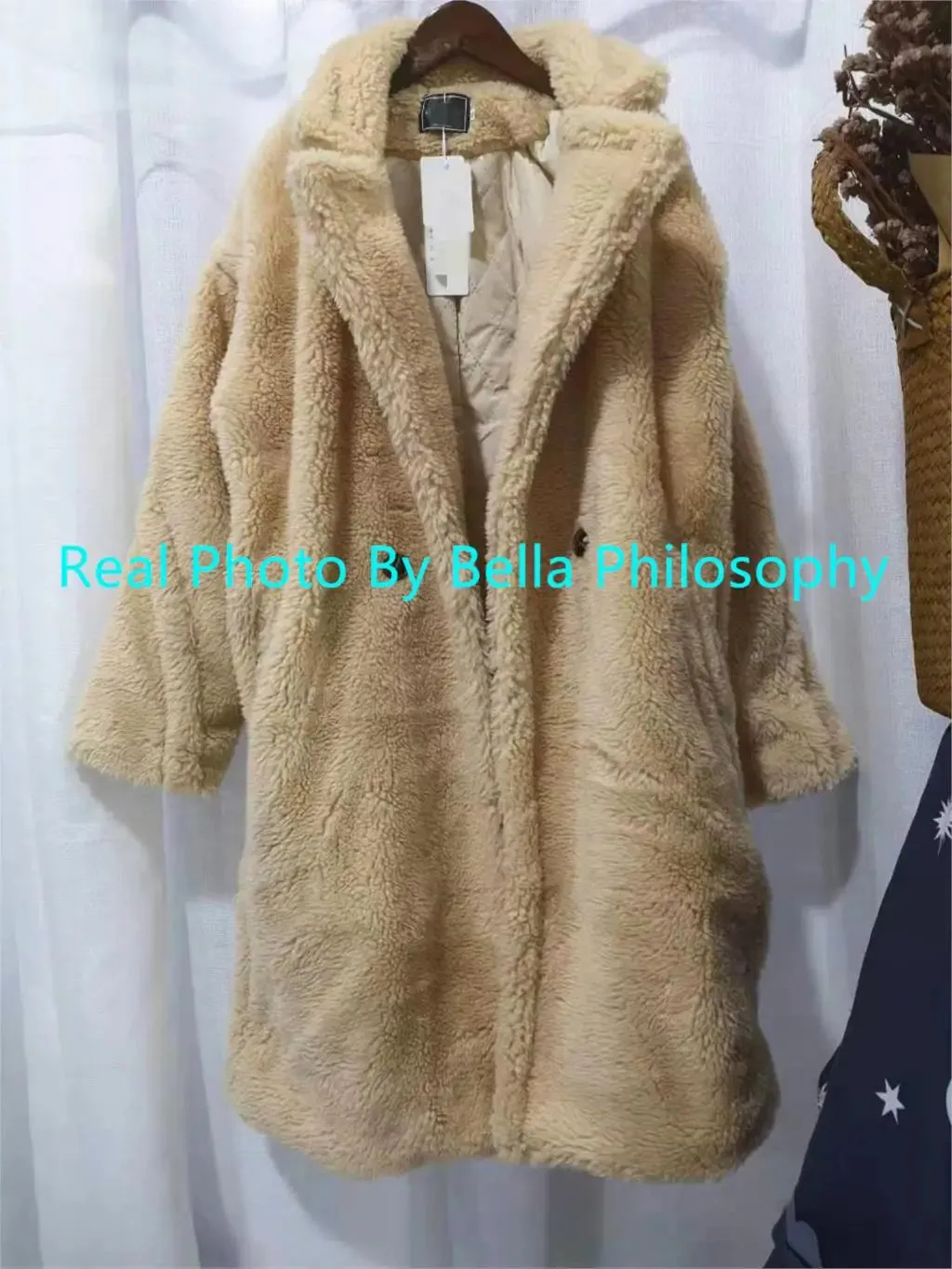 Bella Philosophy Women Winter Faux Fur Warm Long Coat Long Sleeve Female Thick Teddy Bear Coat Casual Loose Oversize Outwears