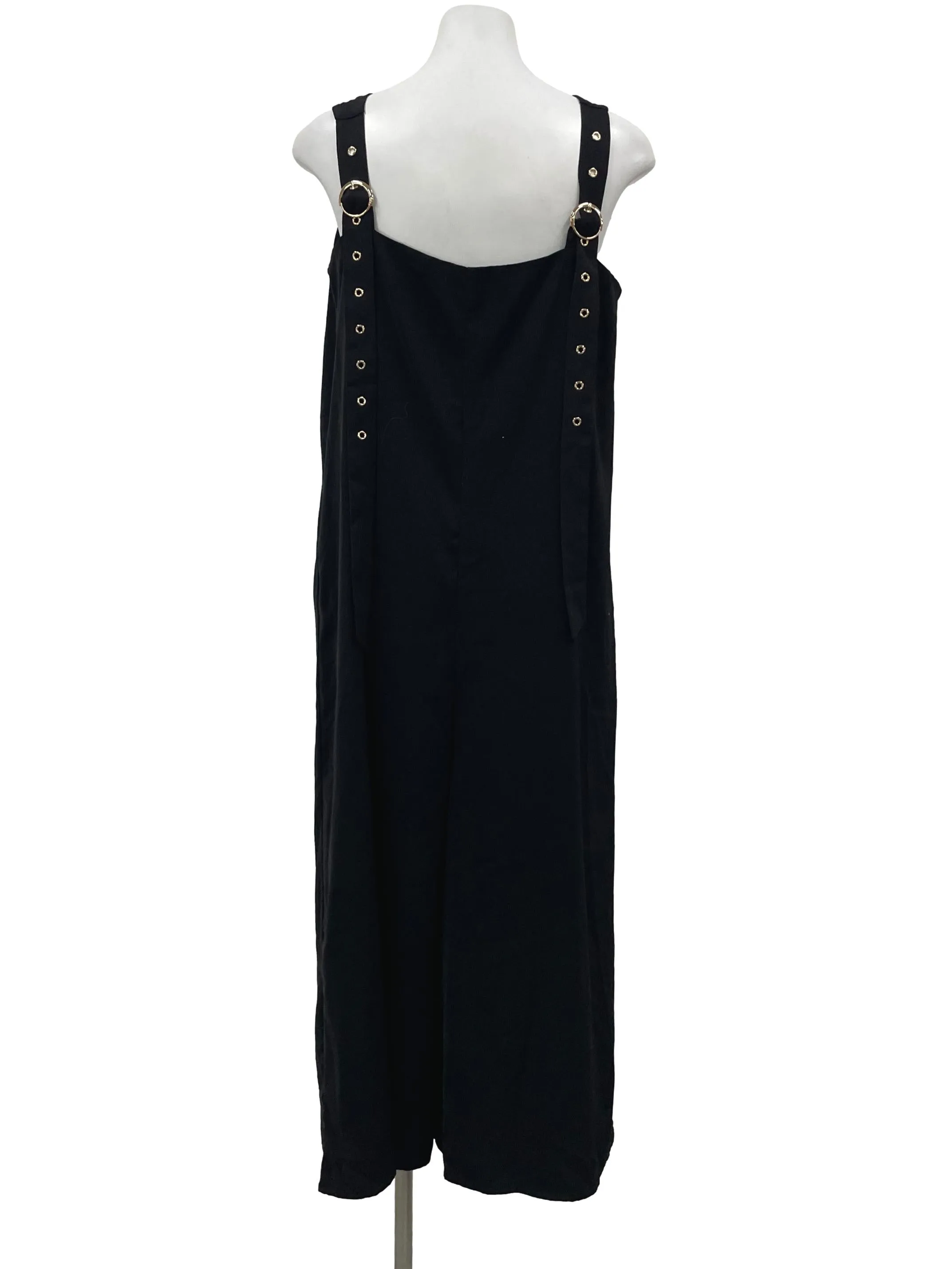 Black Belted Spag Jumpsuit