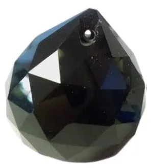 Black Chandelier Crystal Faceted Ball Prism