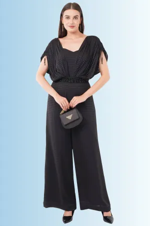 Black Crystal Jumpsuit & Belt