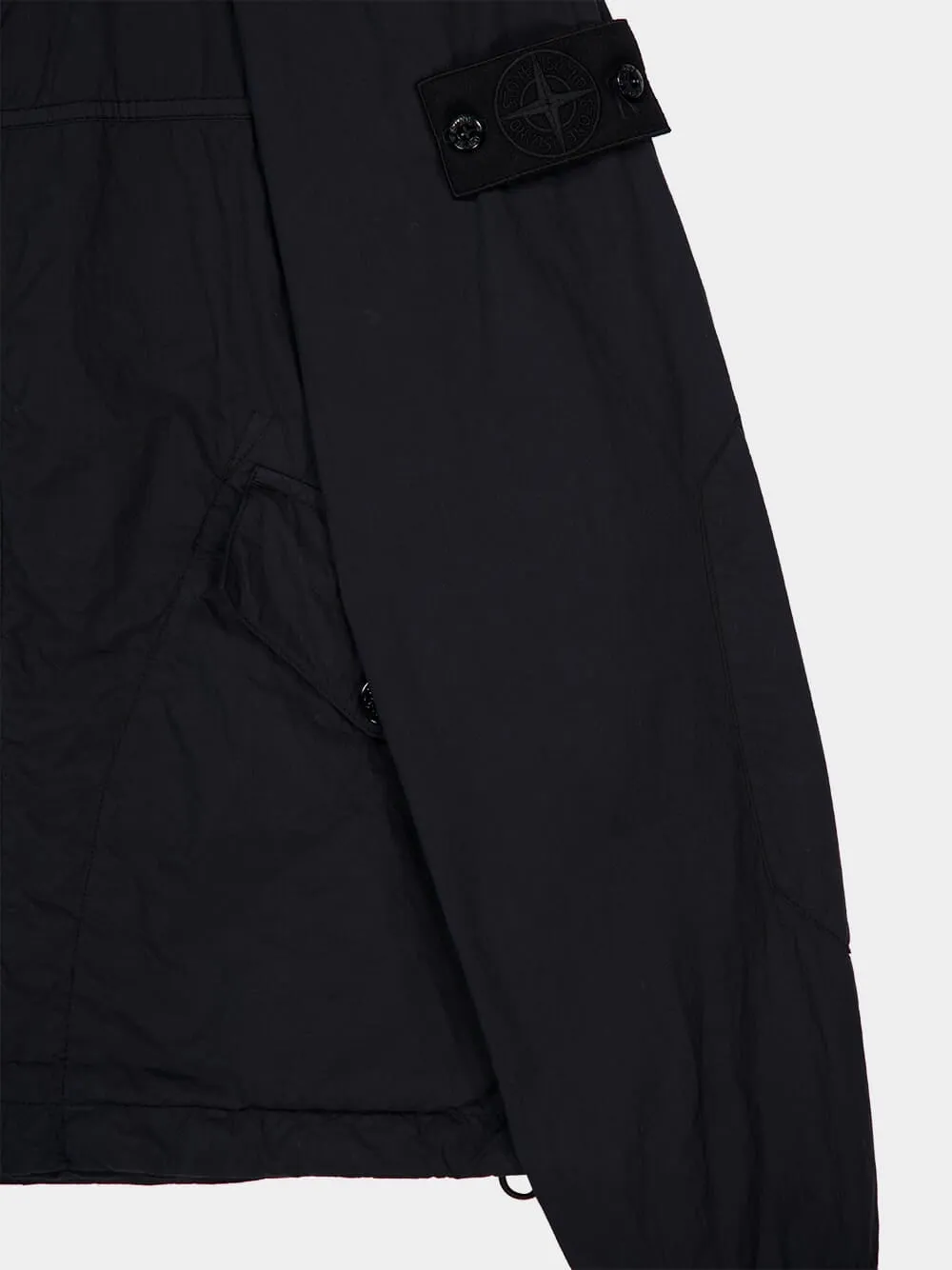 Black Ghost Nylon Hooded Parka Jacket