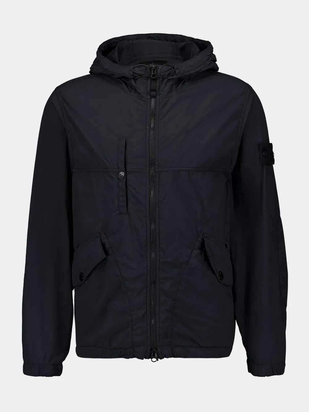Black Ghost Nylon Hooded Parka Jacket