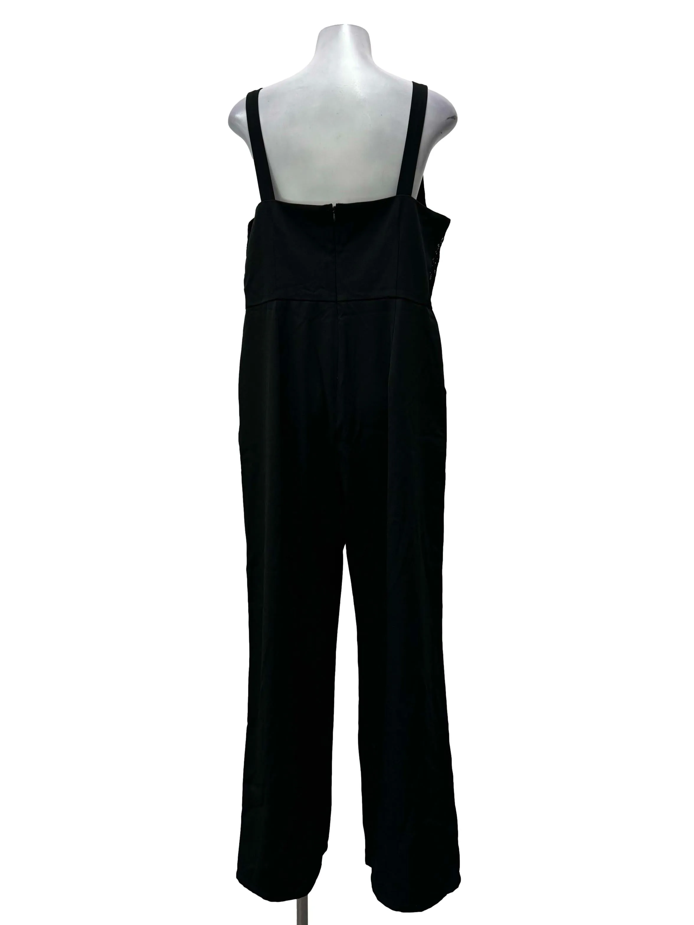 Black Lace Square Neck Jumpsuit
