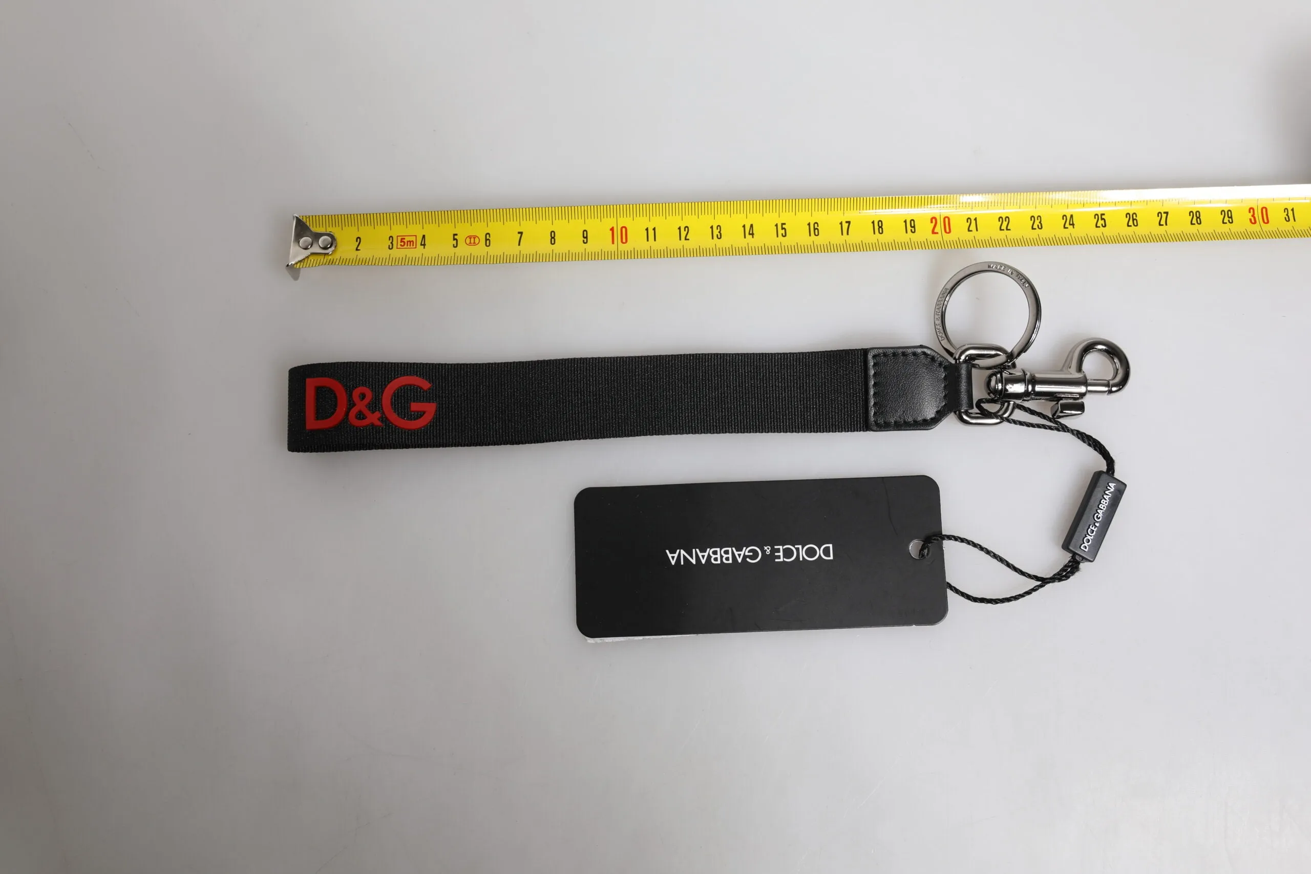 Black Logo Nylon Silver Brass Men Holder Keychain Keyring