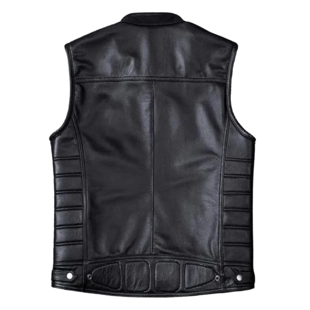 Black Motorcycle Vest