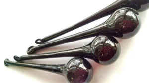 Black Raindrop Chandelier Crystals, Pack of 5
