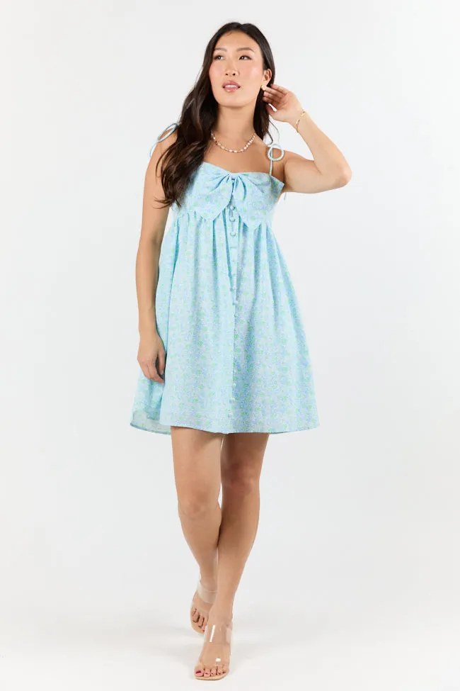 Blooming Bow Detail Multi Floral Mini Dress