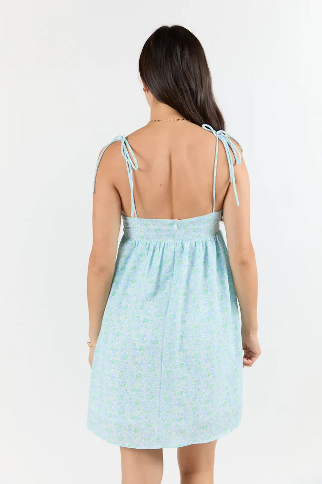 Blooming Bow Detail Multi Floral Mini Dress