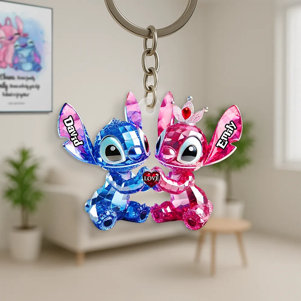 Blue Monster Couple Acrylic Keychain - Personalized Gifts For Couples 05TGPU280525