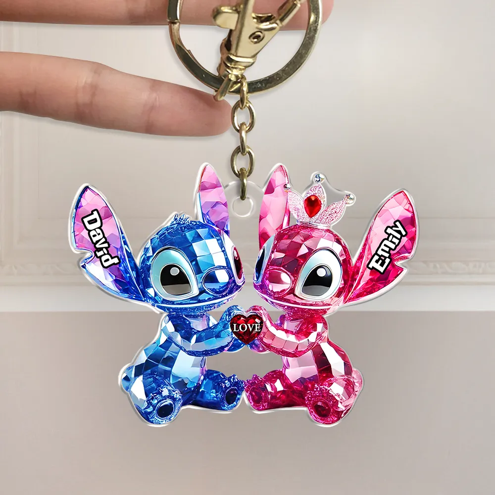 Blue Monster Couple Acrylic Keychain - Personalized Gifts For Couples 05TGPU280525