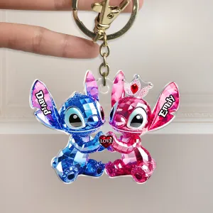 Blue Monster Couple Acrylic Keychain - Personalized Gifts For Couples 05TGPU280525